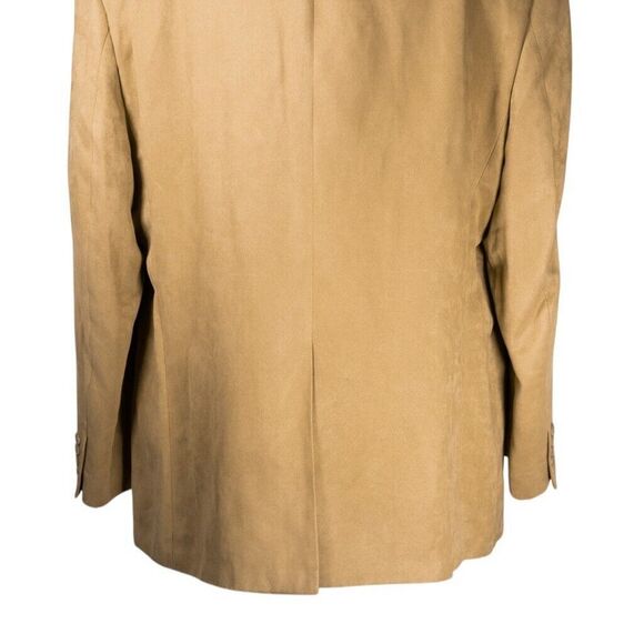 Chaps Ralph Lauren Mens Blazer Beige Faux Suede 2 Button Jacket Sport Coat 46R - Picture 9 of 9